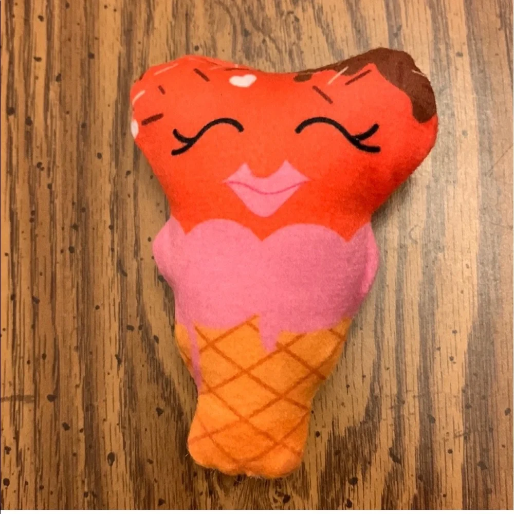 Frisco Valentine 3 Piece Variety Graphic Dessert Plush Cat Toys With Cat Nip.